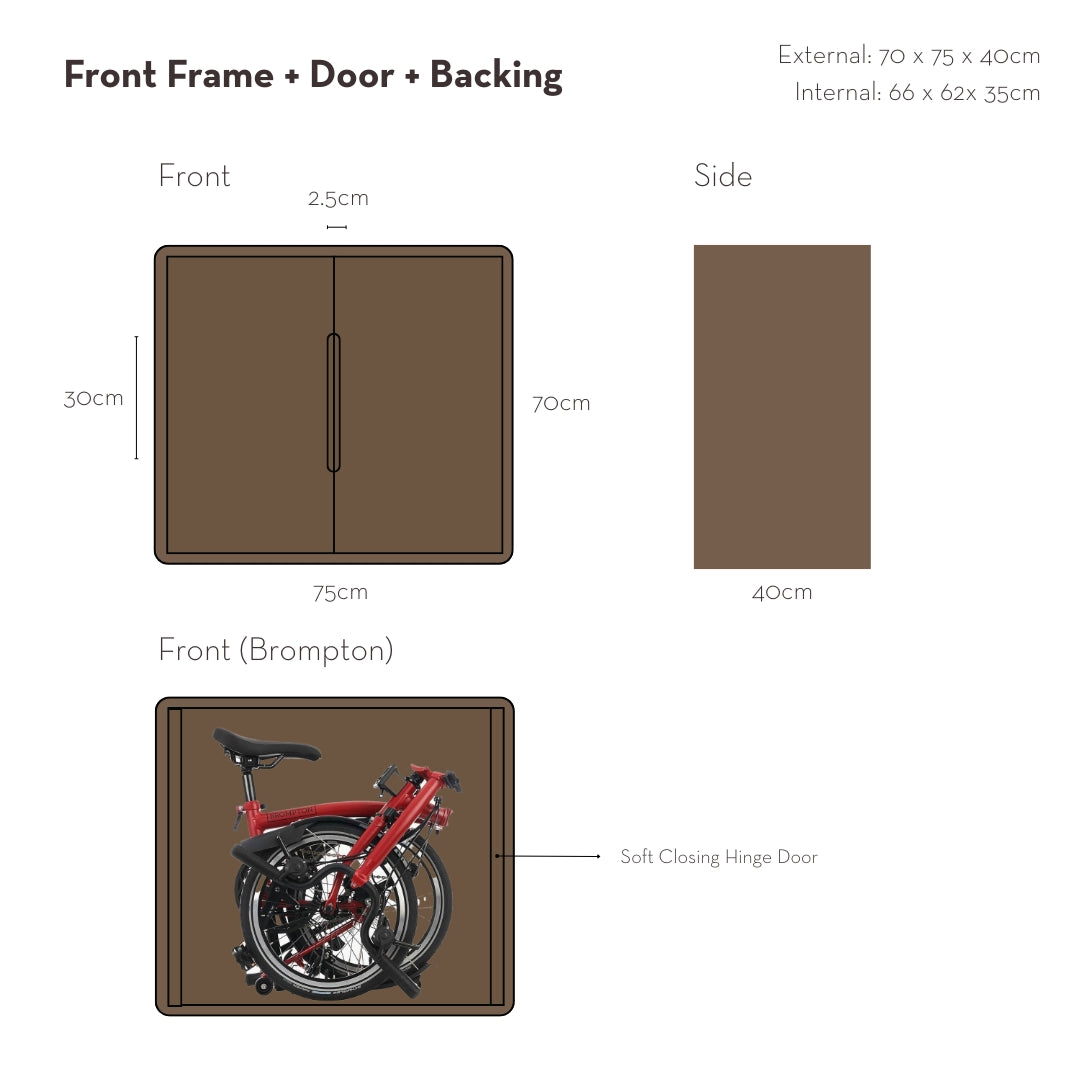 Front Frame | Folding Bicycle Wood Storage Shelf (Brompton)