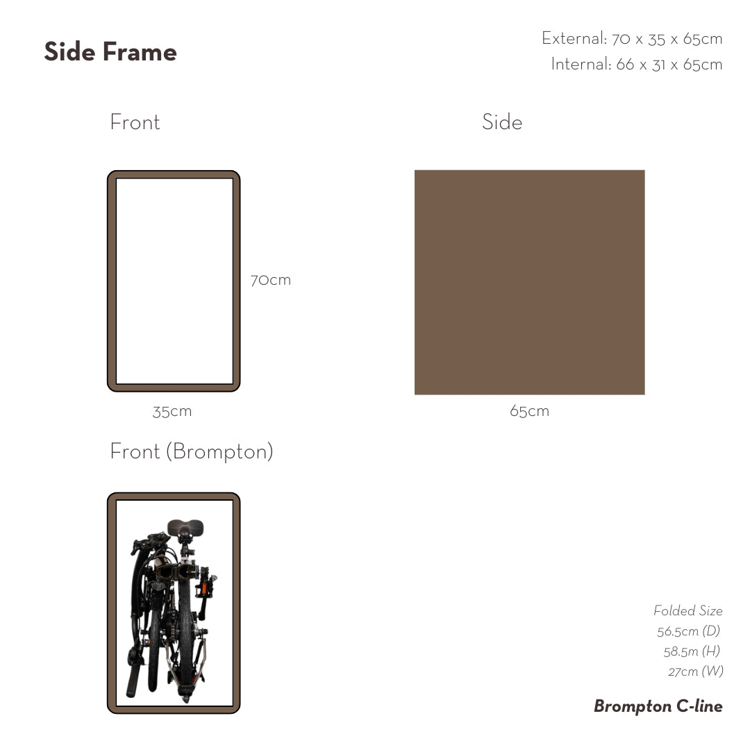 Side Frame | Folding Bicycle Wood Storage Shelf (Brompton)