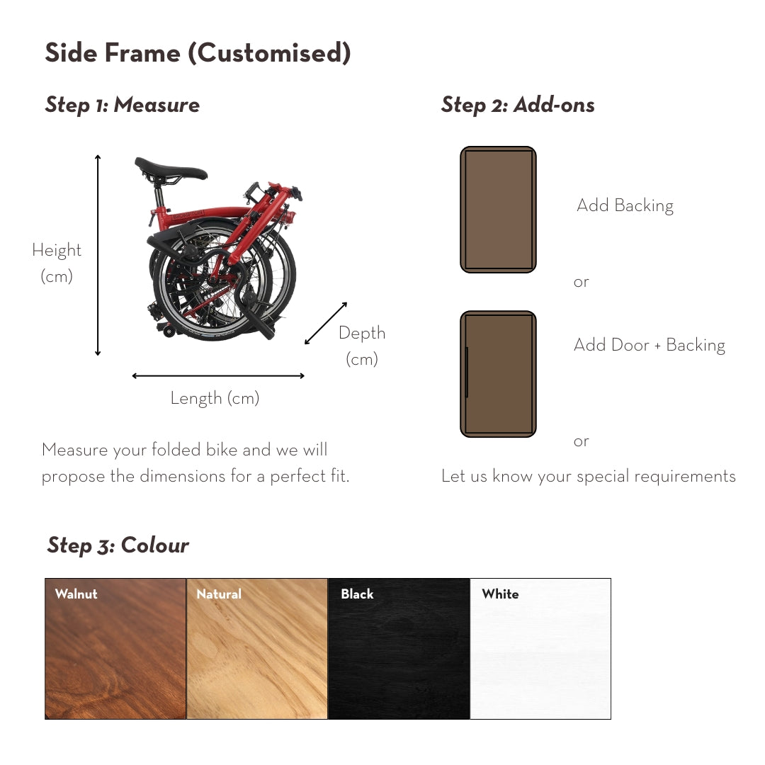 Side Frame | Folding Bicycle Wood Storage Shelf (Brompton)