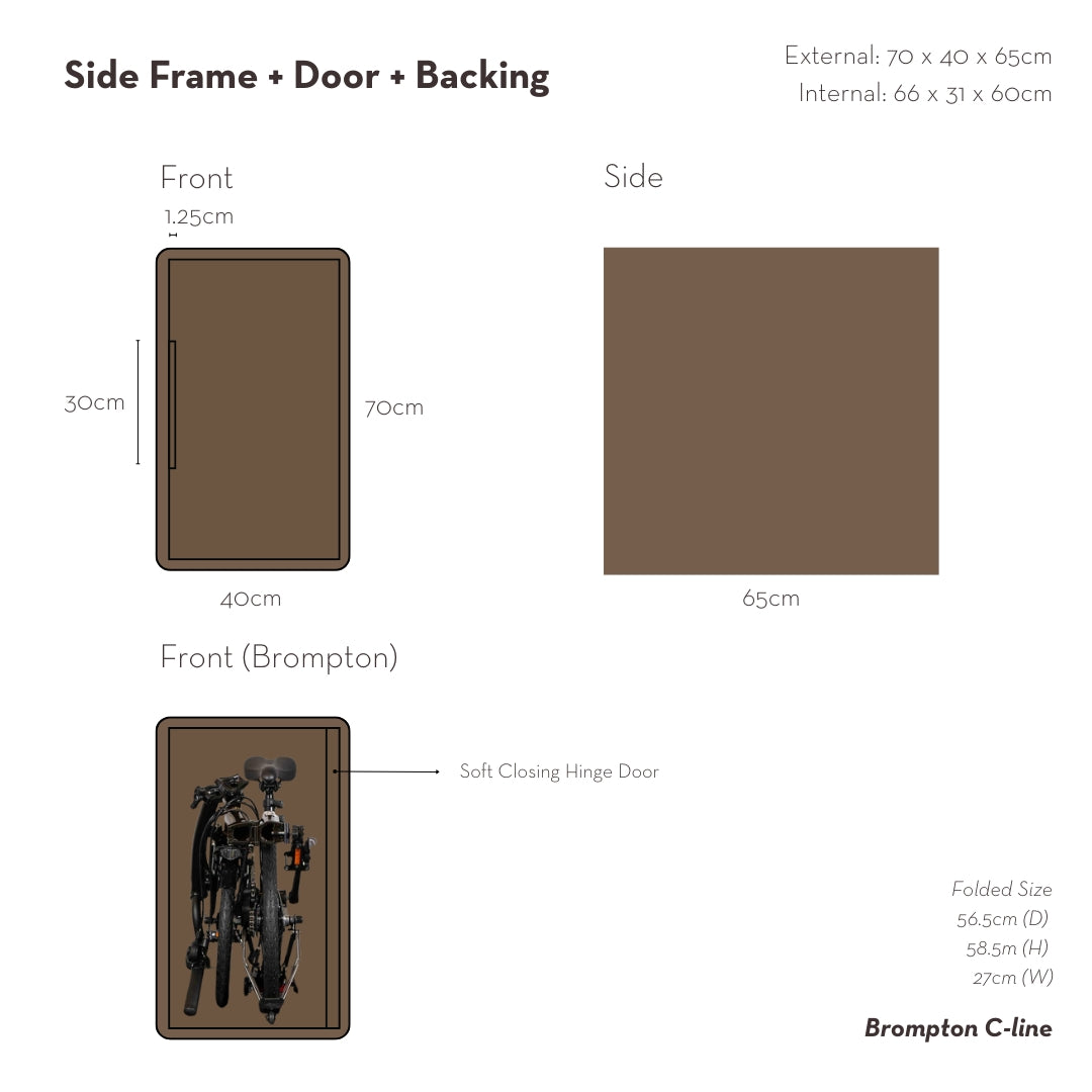 Side Frame | Folding Bicycle Wood Storage Shelf (Brompton)